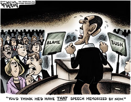 Blame Bush cartoon by William Warren