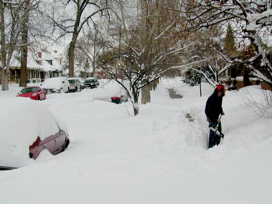 2006 blizzard - shoveling walk