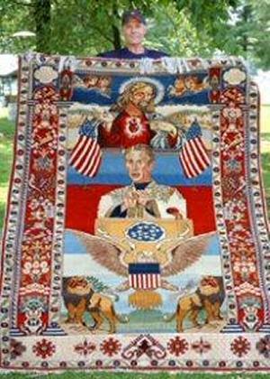 Afghani rug honoring Bush
