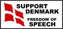 "I Support Denmark" over Danish flag