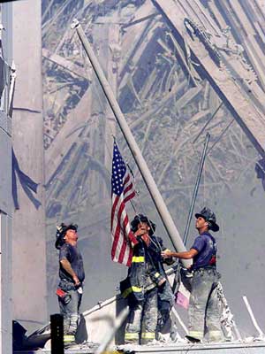 Raising the flag at Ground Zero