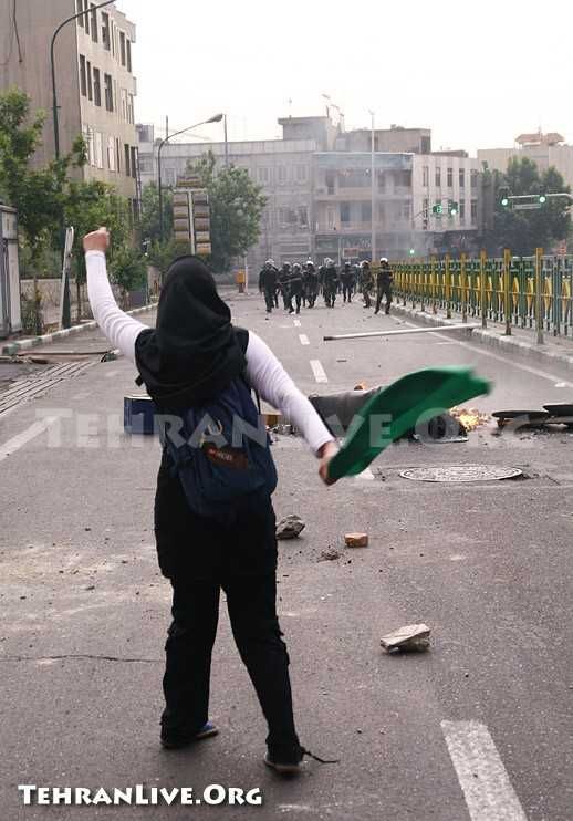 defiant woman in Tehran