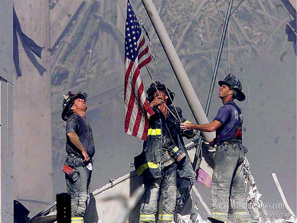 raising the flag at ground zero